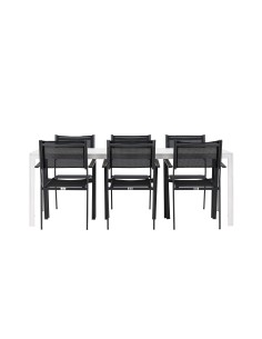 Matgrupp Break med Copacabana matstolar, 205 × 90 cm