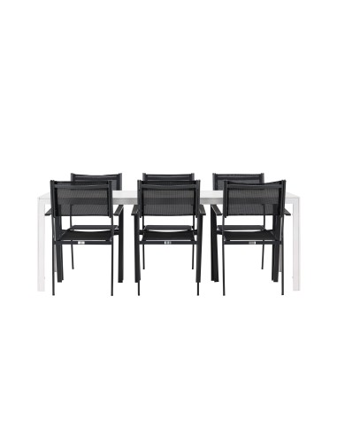 Matgrupp Break med Copacabana matstolar, 205 × 90 cm
