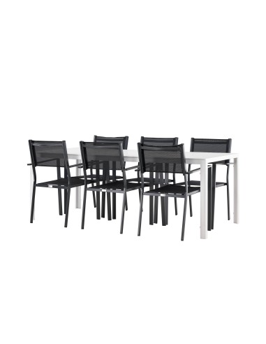 Matgrupp Break med Copacabana matstolar, 205 × 90 cm