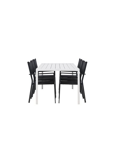Matgrupp Break med Copacabana matstolar, 205 × 90 cm