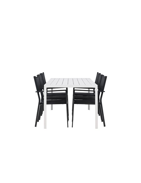 Matgrupp Break med Copacabana matstolar, 205 × 90 cm
