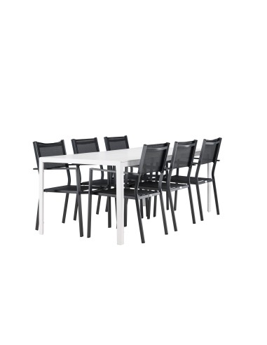 Matgrupp Break med Copacabana matstolar, 205 × 90 cm