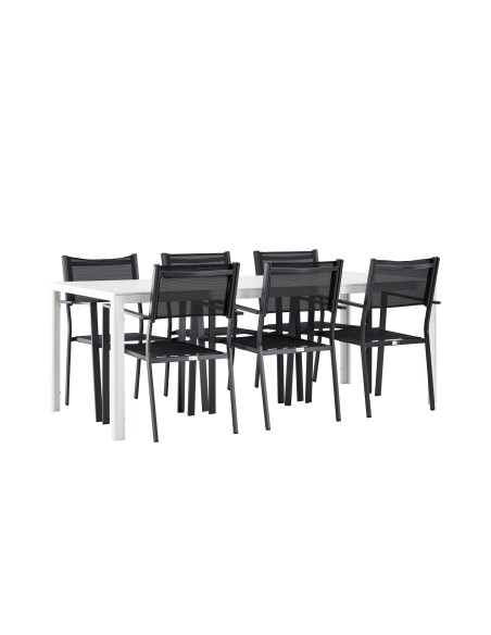 Matgrupp Break med Copacabana matstolar, 205 × 90 cm