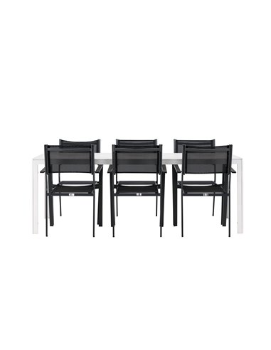 Matgrupp Break med Copacabana matstolar, 205 × 90 cm