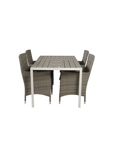 Matgrupp Break med Malin matstolar, 150 × 90 cm
