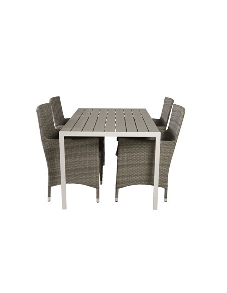 Matgrupp Break med Malin matstolar, 150 × 90 cm