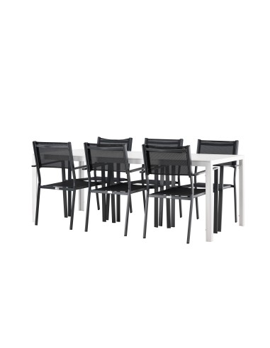 Matgrupp Break med Copacabana matstolar, 205 × 90 cm