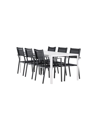 Matgrupp Break med Copacabana matstolar, 205 × 90 cm