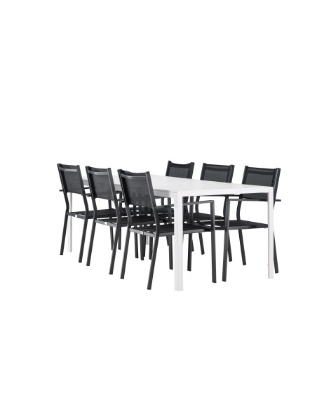 Matgrupp Break med Copacabana matstolar, 205 × 90 cm