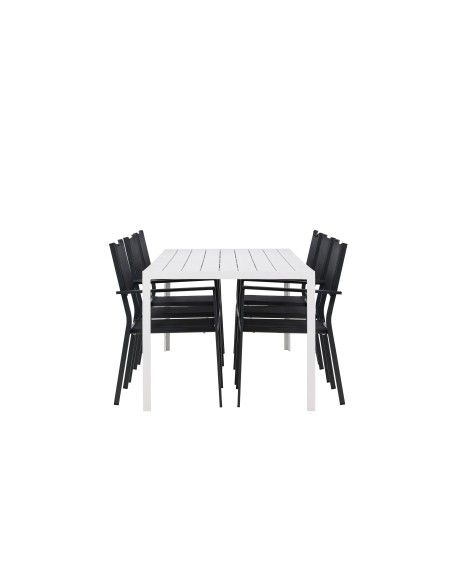 Matgrupp Break med Copacabana matstolar, 205 × 90 cm