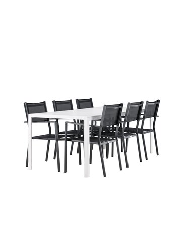 Matgrupp Break med Copacabana matstolar, 205 × 90 cm