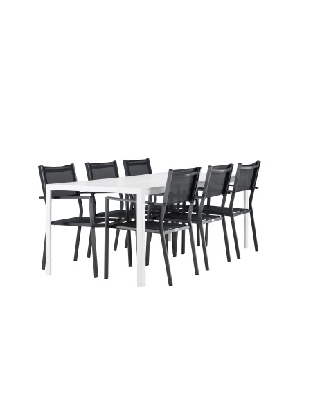 Matgrupp Break med Copacabana matstolar, 205 × 90 cm