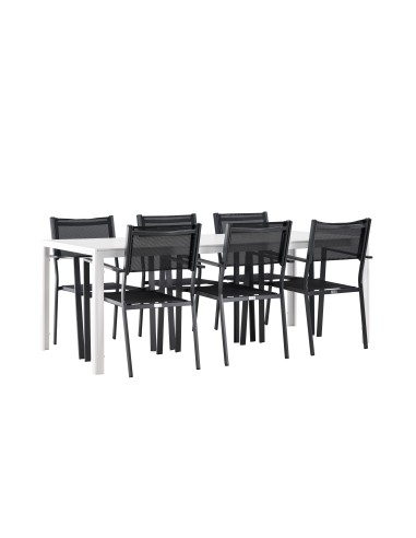 Matgrupp Break med Copacabana matstolar, 205 × 90 cm