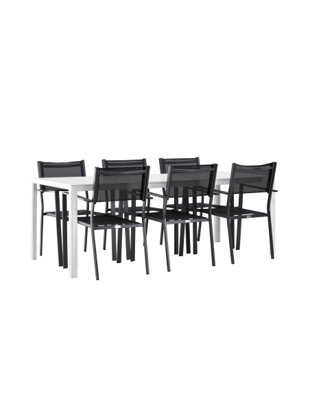 Matgrupp Break med Copacabana matstolar, 205 × 90 cm