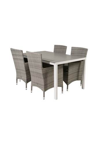 Matgrupp Break med Malin matstolar, 150 × 90 cm