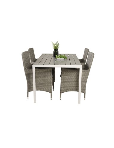 Matgrupp Break med Malin matstolar, 150 × 90 cm