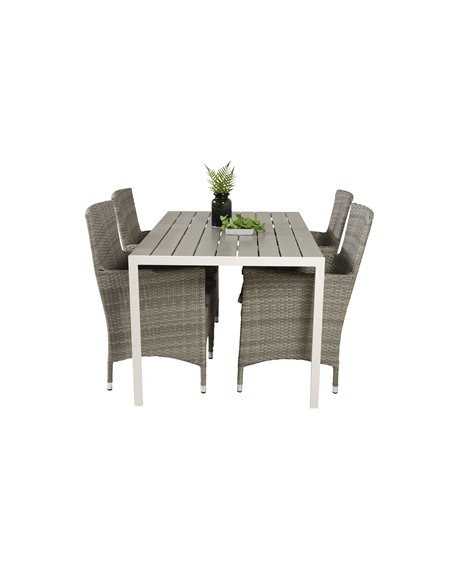 Matgrupp Break med Malin matstolar, 150 × 90 cm