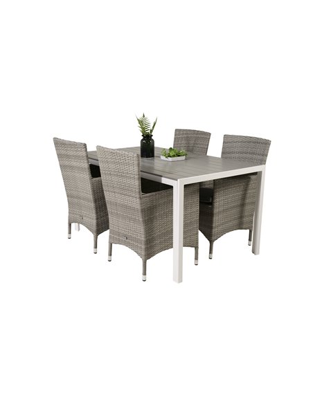 Matgrupp Break med Malin matstolar, 150 × 90 cm