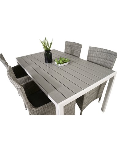 Matgrupp Break med Malin matstolar, 150 × 90 cm