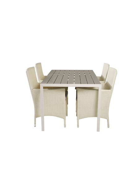 Matgrupp Break med Malin matstolar, 150 × 90 cm