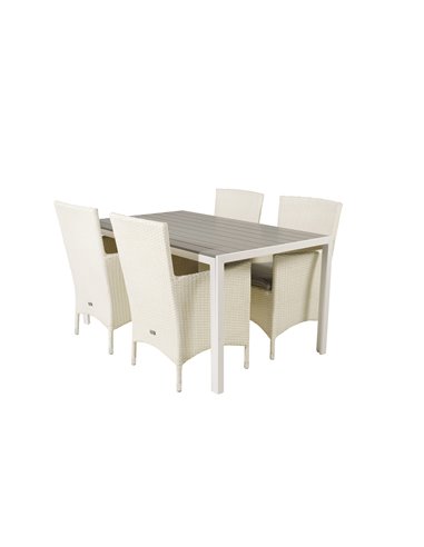 Matgrupp Break med Malin matstolar, 150 × 90 cm