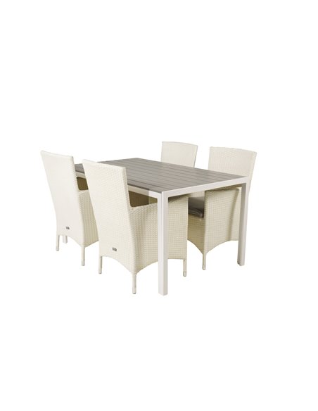 Matgrupp Break med Malin matstolar, 150 × 90 cm