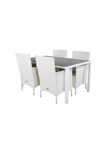 Matgrupp Break med Malin matstolar, 150 × 90 cm