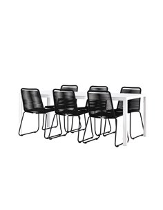 Matgrupp Break med Lindos matstolar, 205 × 90 cm 2