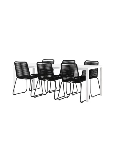 Matgrupp Break med Lindos matstolar, 205 × 90 cm