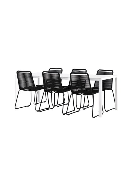 Matgrupp Break med Lindos matstolar, 205 × 90 cm