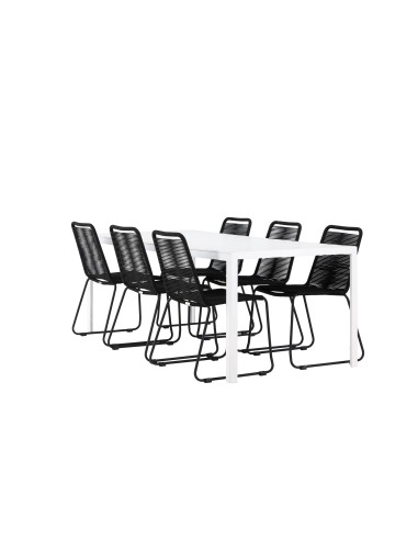 Matgrupp Break med Lindos matstolar, 205 × 90 cm