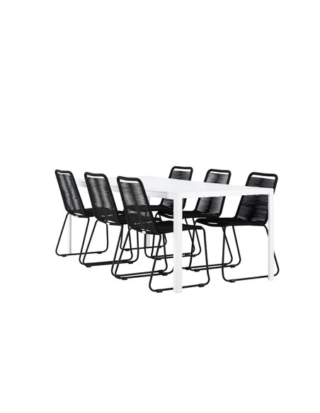 Matgrupp Break med Lindos matstolar, 205 × 90 cm