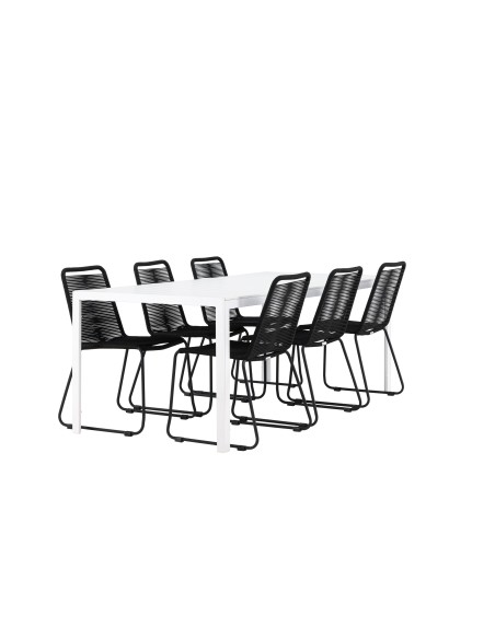 Matgrupp Break med Lindos matstolar, 205 × 90 cm