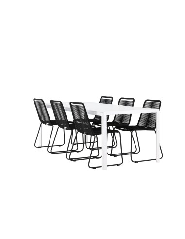 Matgrupp Break med Lindos matstolar, 205 × 90 cm