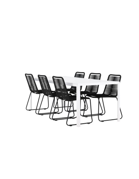 Matgrupp Break med Lindos matstolar, 205 × 90 cm