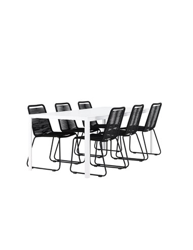 Matgrupp Break med Lindos matstolar, 205 × 90 cm