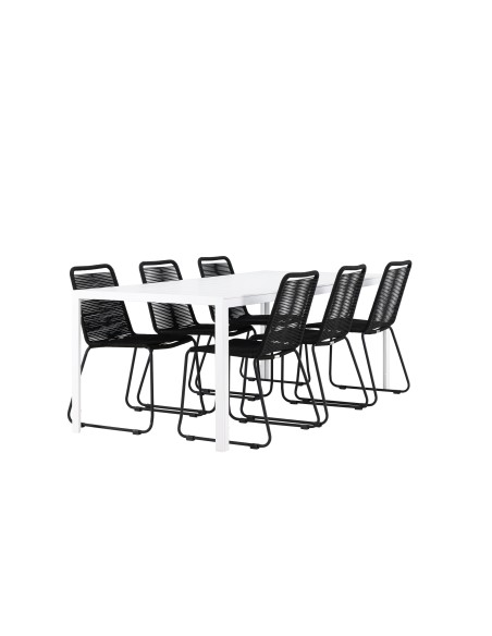 Matgrupp Break med Lindos matstolar, 205 × 90 cm