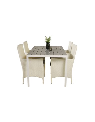 Matgrupp Break med Malin matstolar, 150 × 90 cm