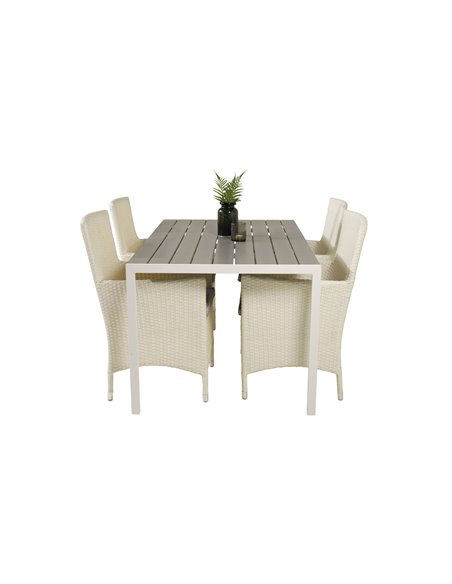 Matgrupp Break med Malin matstolar, 150 × 90 cm