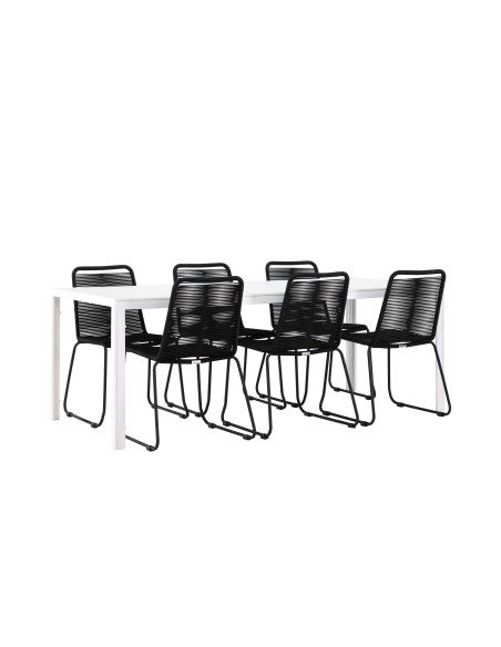 Matgrupp Break med Lindos matstolar, 205 × 90 cm