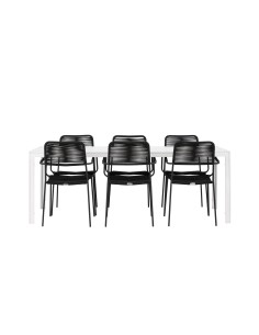 Matgrupp Break med Lindos matstolar, 205 × 90 cm