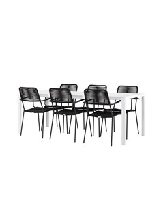 Matgrupp Break med Lindos matstolar, 205 × 90 cm 2