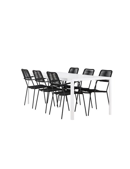 Matgrupp Break med Lindos matstolar, 205 × 90 cm