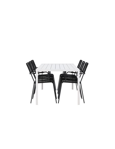 Matgrupp Break med Lindos matstolar, 205 × 90 cm
