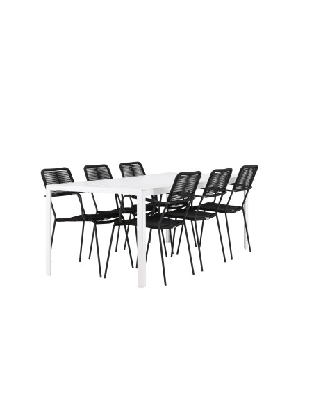 Matgrupp Break med Lindos matstolar, 205 × 90 cm