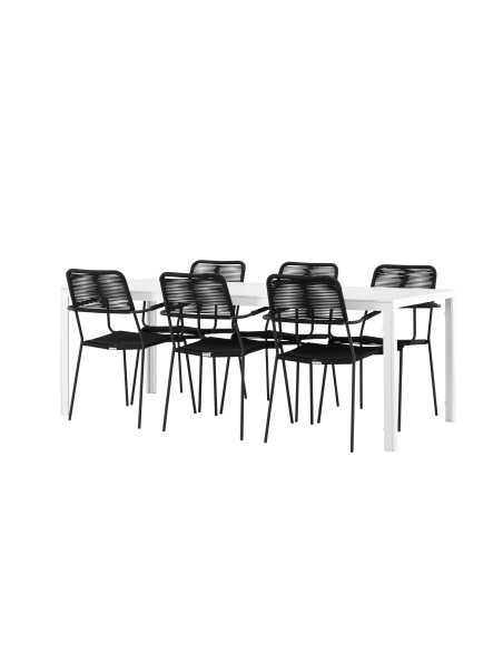 Matgrupp Break med Lindos matstolar, 205 × 90 cm