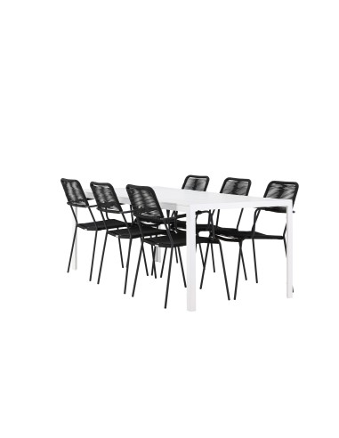 Matgrupp Break med Lindos matstolar, 205 × 90 cm