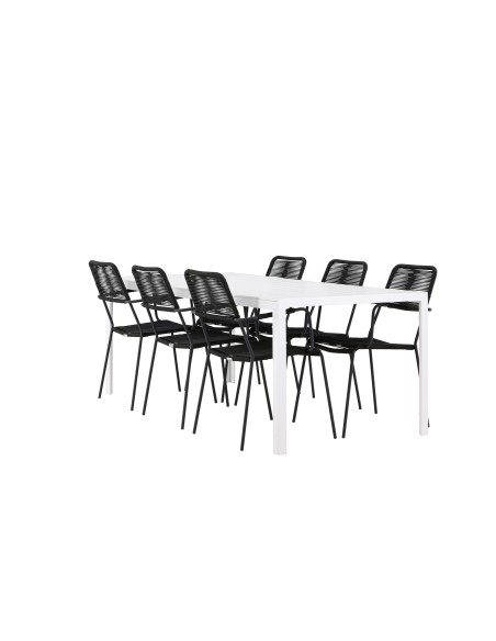 Matgrupp Break med Lindos matstolar, 205 × 90 cm
