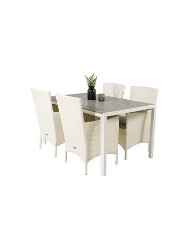 Matgrupp Break med Malin matstolar, 150 × 90 cm