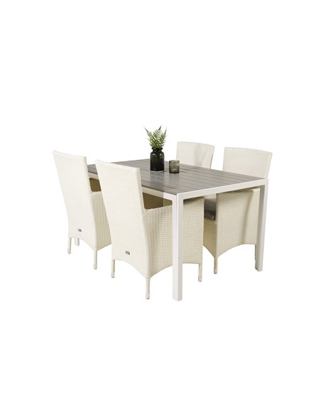 Matgrupp Break med Malin matstolar, 150 × 90 cm